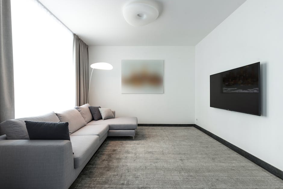 Clean and pristine carpet in a modern living room